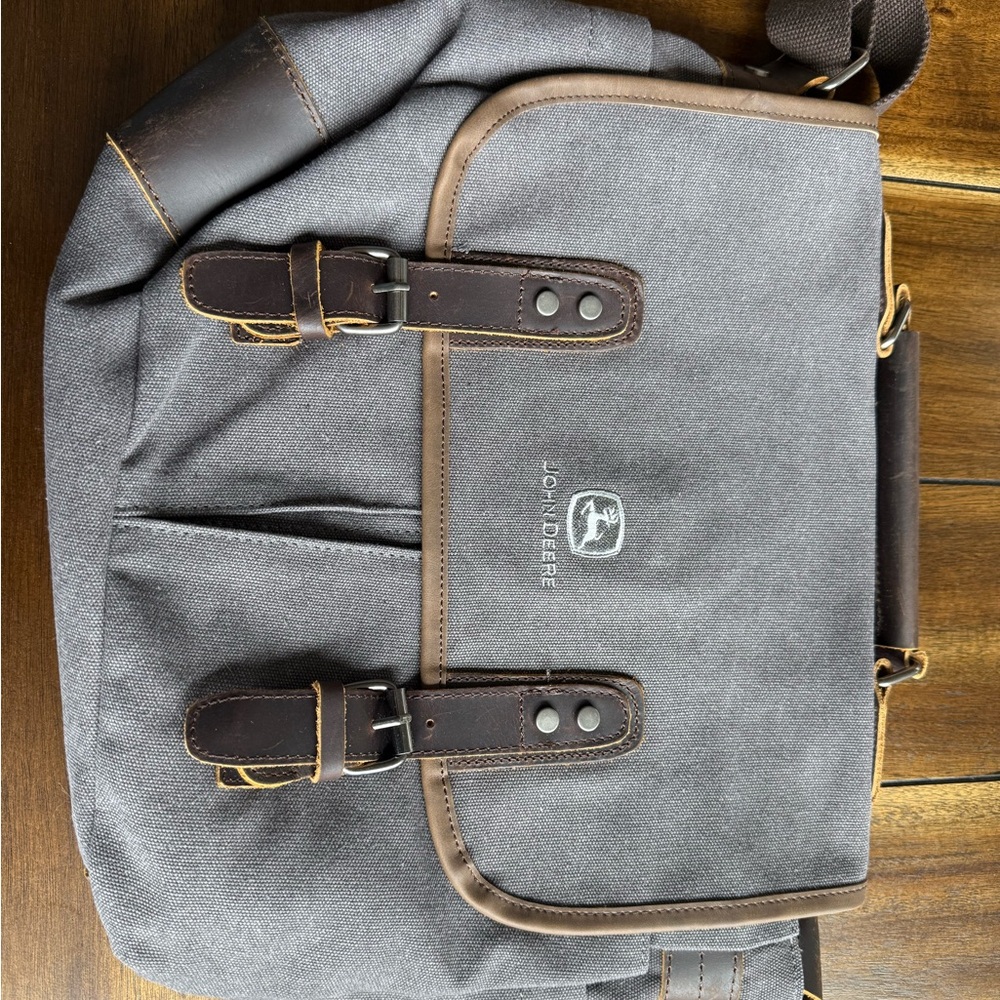 John Deere Canvas & Leather Messenger Bag